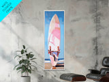 Surfboard Art, Beach Wall Decor, Coastal Living Print, Modern Summer Art, Minimalist Style, Framed Canvas Print, Ocean Lover Gift