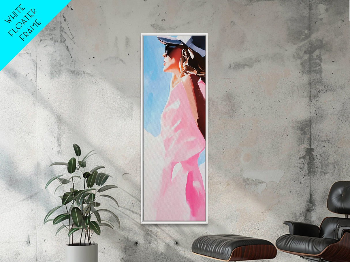Sunlit Beauty, Feminine Portrait Art, Modern Minimalist, Fashion Wall Decor, Stylish Home Print, Canvas Print, Boho Aesthetic
