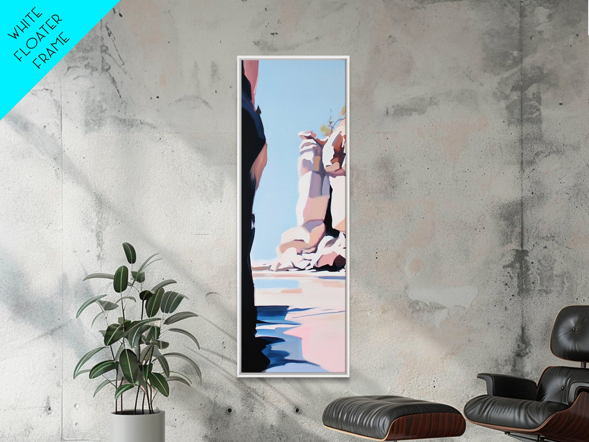 Rock Formations, Scenic Wall Art, Nature Canvas Print, Coastal Aesthetic, Modern Art, Earthy Tones, Landscape Painting, Zen Decor