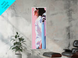 Sunset Reflection, Female Portrait, Canvas Print, Contemporary Wall Art, Minimalist Decor, Soft Aesthetic, Boho Home Art