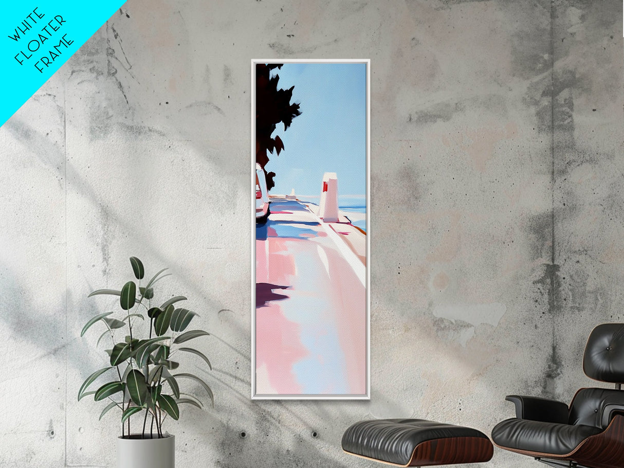 Seaside Walkway, Nautical Wall Art, Coastal Landscape, Canvas Print, Beach House Decor, Ocean Painting, Minimalist Art, Bedroom Wall Art