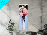 Abstract Floral Art, Bold Flower Painting, Romantic Wall Decor, Framed Canvas Print, Modern Home Art, Feminine Aesthetic, Bedroom Wall Art