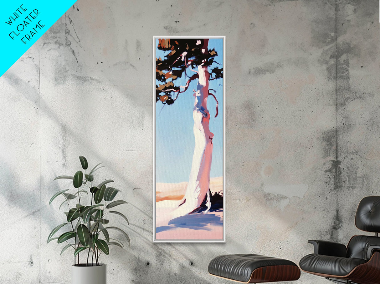Tree Silhouette Art, Nature Print, Tranquil Wall Decor, Framed Canvas Print, Modern Landscape, Living Room Art, Contemporary Style