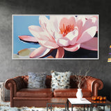 Water Lily Bloom, Floral Wall Art, Zen Botanical Print, Minimalist Nature Decor, Modern Tranquil Art, Bathroom Canvas Print