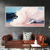 Powerful Wave, Ocean Art, Beach Decor, Coastal Living, Seascape Painting, Nautical Theme, Modern Abstract, Blue Wall Art, Canvas Print