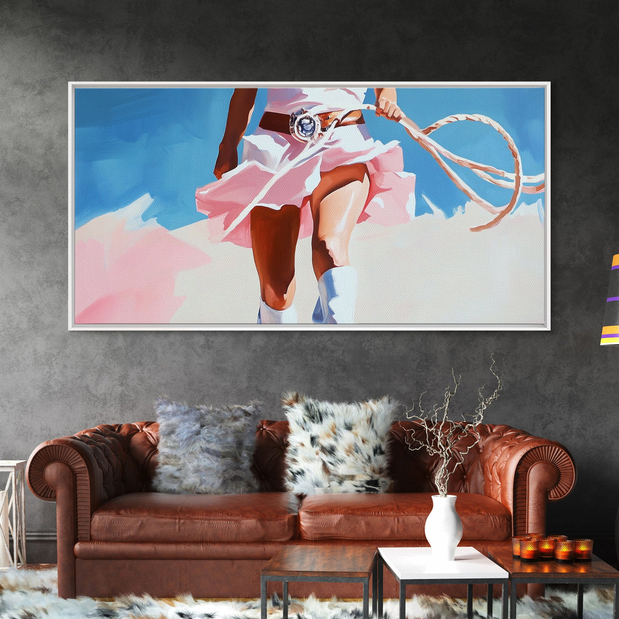 Western Cowgirl, Rodeo Aesthetic, Framed Canvas Print, Modern Country Art, Feminine Western Decor, Rustic Home Decor, Living Room Wall