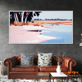 Marsh Landscape, Seaside Escape, Nature Painting, Calm Aesthetic, Framed Canvas Print, Coastal Wall Art, Living Room Decor, Fall Landscape