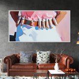 Western Style, Pink Cowboy, Modern Americana, Rustic Art, Boho Aesthetic, Home Office Wall Art, Western Decor, Framed Canvas Print