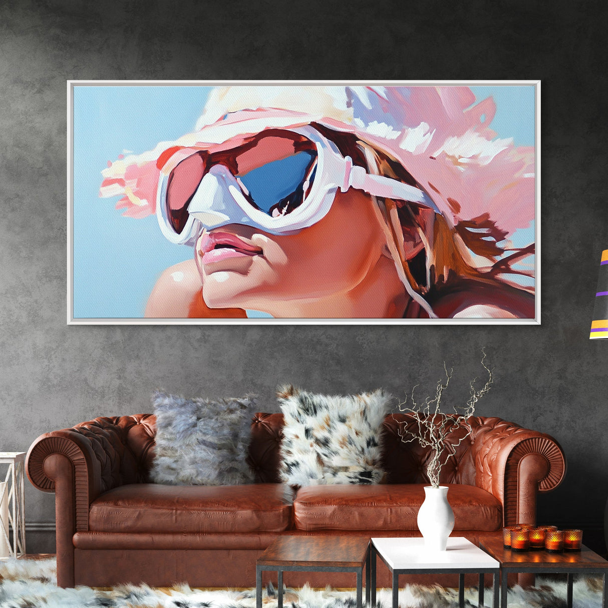 Summer Girl, Beach Art, Coastal Canvas Print, Sun Lover Wall Decor, Boho Wall Art, Vibrant Painting, Relaxing Wall Art, Living Room Decor