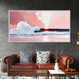 Sunset Reflection, Ocean View, Framed Canvas Print, Pastel Coastal Art, Dreamy Seascape, Modern Wall Decor, Nature Aesthetic