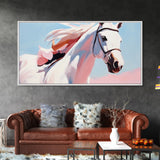 Wild Horse, Equestrian Art, Western Decor, Boho Wall Art, Pastel Painting, Framed Canvas Print, Bedroom Art, Farmhouse Aesthetic