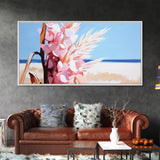 Wildflowers, Coastal Bloom, Boho Floral Art, Ocean Inspired Print, Modern Nature Wall Art, Soft Pastel Aesthetic, Canvas Print