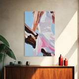 Summer Dress, Breezy Style, Feminine Art, Carefree Vibes, Romantic Aesthetic, Canvas Print, Bedroom Wall Art, Modern Fashion Painting