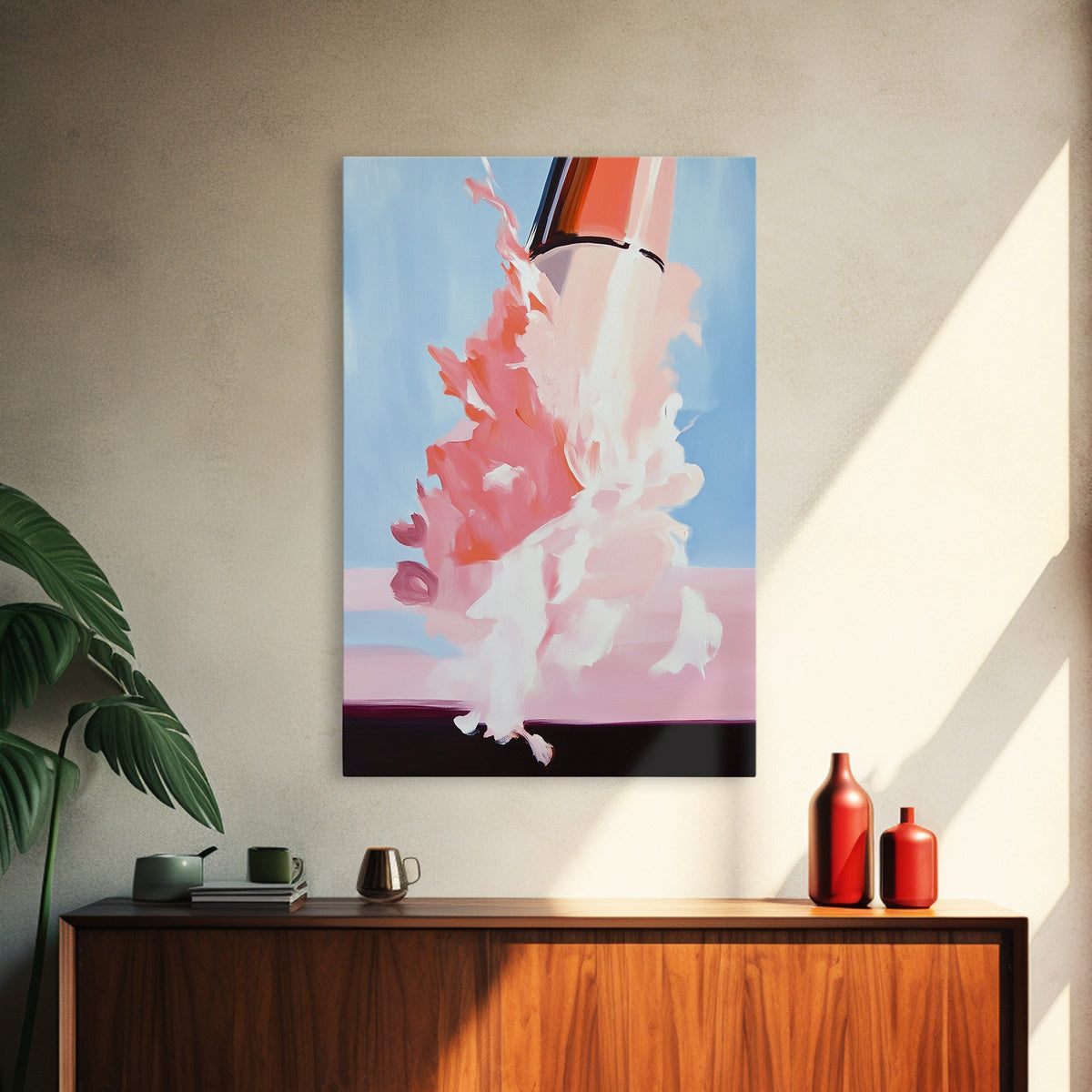 Cosmic Blast, Space Art, Sci-Fi Painting, Framed Canvas Print, Futuristic Wall Art, Modern Home Decor, Space Exploration Artwork