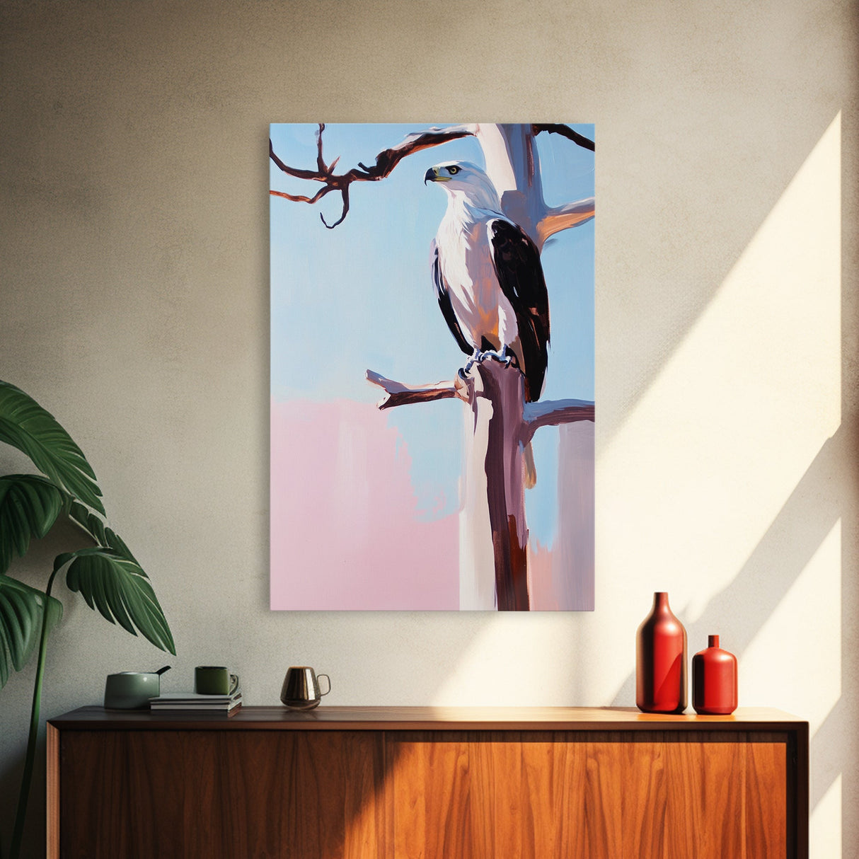Majestic Eagle, Wildlife Painting, Nature Inspired, Canvas Print, Office Wall Art, Rustic Home Decor, Outdoor Enthusiast Gift