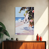 Tropical, Waves, Vibrant, Serenity, Canvas Print, Summer Wall Art, Bright Coastal Decor, Beach House Artwork, Nature-Inspired Living Room Art