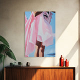 Flowing Dress, Feminine Art, Soft Aesthetic, Elegant Style, Framed Canvas Print, Fashion Illustration, Romantic Home Decor, Bedroom Art
