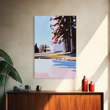 Autumn Tree, Tranquil Landscape Painting, Nature Retreat Art, Framed Canvas Print, Cozy Cabin Wall Decor, Fall Aesthetic