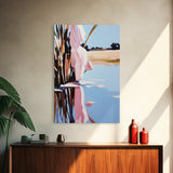 Marsh Reflection, Nature Wall Art, Serene Landscape, Boho Home Decor, Tranquil Aesthetic, Living Room Art, Canvas Print, Water Painting