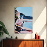 Lake Reflection Art, Nature Landscape, Abstract Water Scene, Framed Canvas Print, Modern Wall Decor, Pastel Aesthetic, Bedroom Wall Art