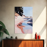Coastal Forest Scene, Beach Landscape Art, Minimalist Seaside Painting, Framed Canvas Print, Boho Wall Decor, Nature Lover Gift, Bedroom Art