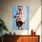 Paddleboarding, Water Sports Art, Ocean Adventure, Summer Beach Vibes, Framed Canvas Print, Coastal Home Decor, Lakehouse Art