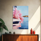Boat Reflection, Nautical Wall Art, Ocean Painting, Framed Canvas Print, Coastal Living Decor, Modern Seascape, Beach House Artwork