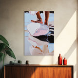 Foot on Sphere, Abstract Art, Surreal Decor, Pastel Aesthetic, Framed Canvas Print, Modern Home, Unique Wall Art, Living Room Painting