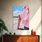 Elegant Dress, Fashion Wall Art, Feminine Aesthetic, Chic Decor, Stylish Woman, Soft Pastels, Modern Minimalist, Canvas Print