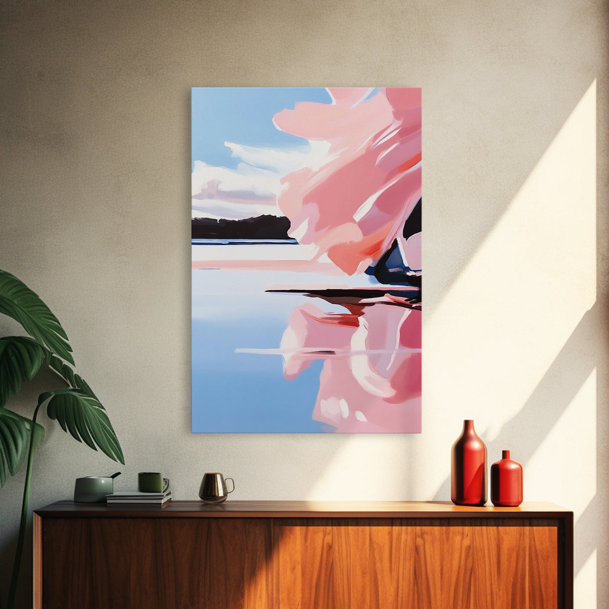 Reflections, Abstract Water, Minimalist Art, Dreamy Aesthetic, Soft Pastel Decor, Nature Inspired, Canvas Print, Living Room Wall Art