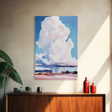 Storm Clouds, Dramatic Sky Art, Framed Canvas Print, Landscape Decor, Moody Weather Painting, Nature Artwork, Living Room Aesthetic