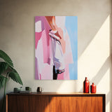 Elegant, Feminine, Minimalist, Fashion, Framed Canvas Print, Modern Woman Art, Chic Wall Decor, Pink Artwork, Aesthetic Bedroom Art