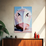 Large Boat, Reflection, Ocean, Framed Canvas Print, Nautical Wall Art, Coastal Home Decor, Travel Aesthetic, Living Room Art, Minimalist