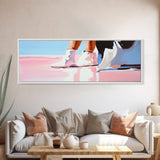 White Boots, Fashion Aesthetic, Modern Chic, Canvas Print, Stylish Wall Art, Minimalist Home Decor, Fashion Illustration, Trendy Artwork