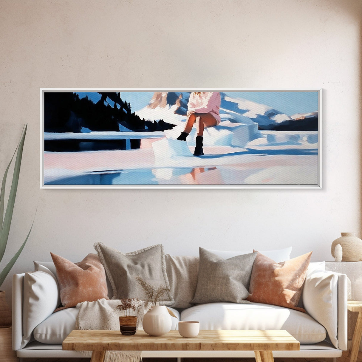 Ice Queen, Winter Wonderland, Feminine Adventure Art, Dreamy Arctic Scene, Fashion-Inspired Decor, Home Aesthetic, Framed Canvas Print