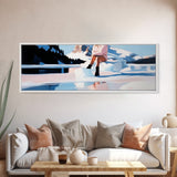 Ice Queen, Winter Wonderland, Feminine Adventure Art, Dreamy Arctic Scene, Fashion-Inspired Decor, Home Aesthetic, Framed Canvas Print