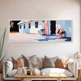 Coastal Barn, rustic farmhouse decor, country wall art, modern country print, neutral home decor, framed canvas print, bedroom art