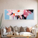 Pink Peonies, romantic floral wall art, modern botanical print, feminine home decor, shabby chic style, framed canvas print, bedroom art