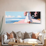 Ocean Breeze, Coastal Landscape, Bathroom Wall Art, Canvas Print, Minimalist Seascape, Pastel Beach Decor, Soft Aesthetic Artwork