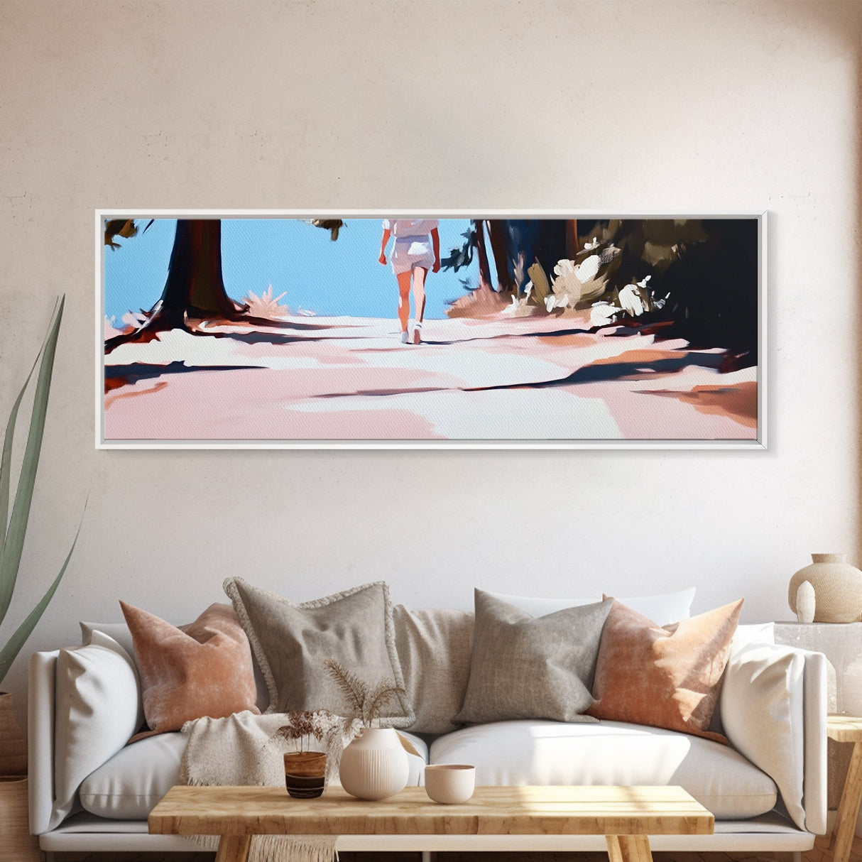 Forest Walk, Serene Nature, Outdoor Adventure, Framed Canvas Print, Minimalist Wall Art, Tranquil Landscape, Cozy Home Aesthetic