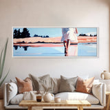 Ocean Walk, Barefoot Beach, Serene Waves, Coastal Canvas Print, Bedroom Wall Art, Minimalist Art, Relaxing Seascape Aesthetic