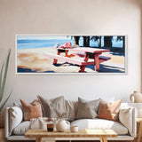 Picnic Table, Beach, Coastal, Canvas Print, Summer Wall Art, Relaxing Nature Artwork, Minimalist Decor, Living Room or Patio Art
