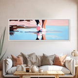 Water Walk, Reflection Art, Modern Coastal, Canvas Print, Beach Aesthetic Wall Art, Minimalist Water Painting, Soft Pastel Seaside Art