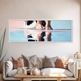 Soft Beach Reflection, Coastal Art, Minimalist Print, Pastel Wall Art, Boho Decor, Living Room Wall Art, Canvas Print, Summer Vibes