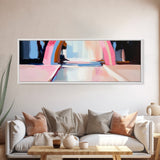 Abstract Rainbow Arch, Modern Colorful Art, Vibrant Wall Decor, Playful Aesthetic, Statement Piece, Kids Room Art, Framed Canvas Print