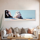 Ocean Rock Formation, Coastal Landscape, Serene Beach Scene, Minimalist Nature Art, Living Room Decor, Tranquil Canvas Print