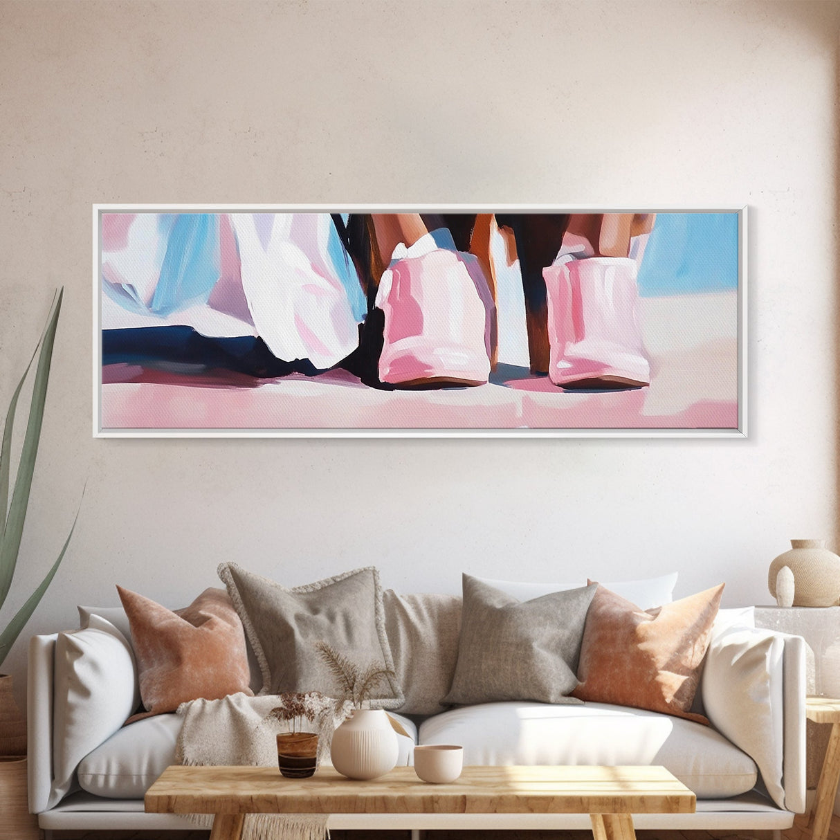 Pink Boots, Country Style, Rustic Western Art, Fashionable Cowgirl Print, Pastel Farmhouse Decor, Modern Boho Art, Bedroom Wall Print