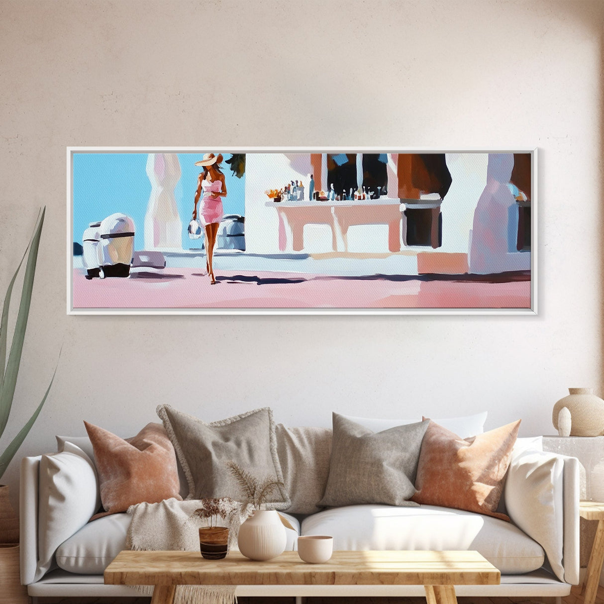 Elegant Woman, Luxury Fashion, High-End Lifestyle, Sophisticated Style, Framed Canvas Print, Glamorous Bedroom Wall Art