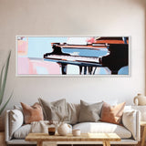Grand Piano, Music Lover Gift, Classical Music Art, Elegant Interior, Framed Canvas Print, Minimalist Home Office Decor