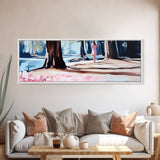 Forest Walk, Woman in Woods, Tranquil Landscape, Nature Escape, Romantic Art, Framed Canvas Print, Living Room Wall Art, Woodland Scene